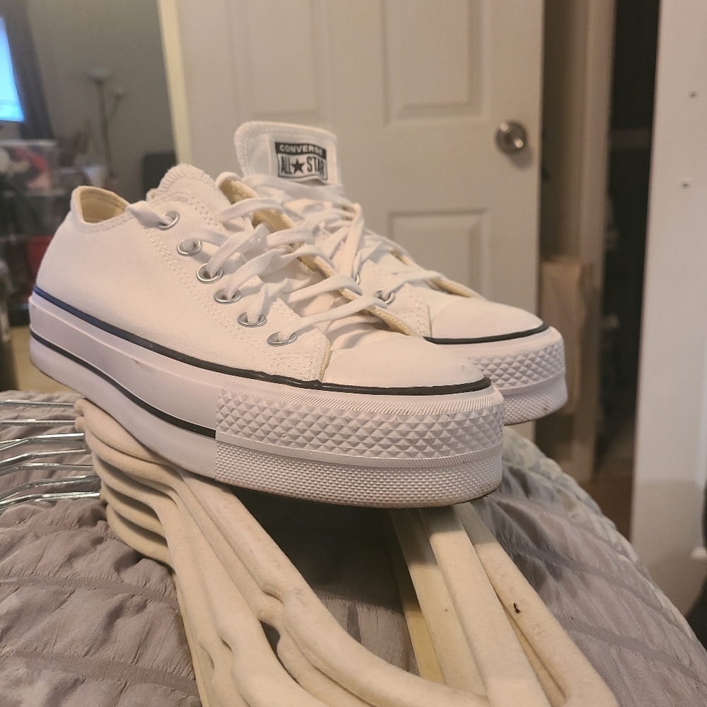 White platform Chucks/ Converse All Star